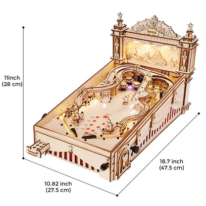 Robotime ROKR DIY Pinball Machine 3D Wooden Puzzle Amusing Table Game