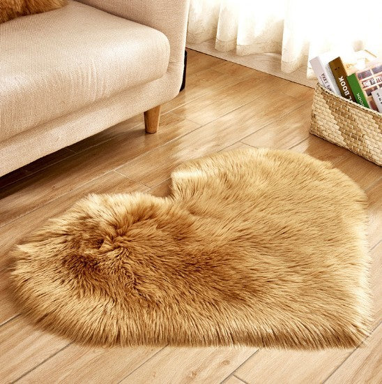 Plush Heart Shaped Carpet Non-Slip Fluffy Rug Floor Carpets For Living Room Home Decor