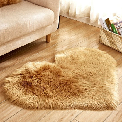 Plush Heart Shaped Carpet Non-Slip Fluffy Rug Floor Carpets For Living Room Home Decor