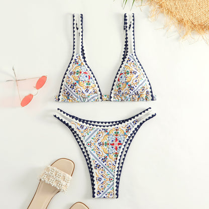 Bikini Women's Printed Split Swimsuit