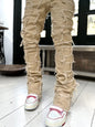 Trousers Individual Patched Pants Long Tight Fit Stacked Jeans For stylish look