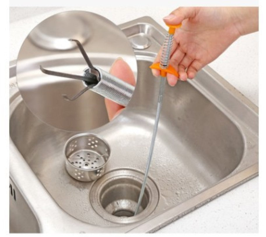 60CM Sewer Spring Pipe Dredging Tool Household Hair Cleaner Drain Clog Remover Cleaning Tools Household For Kitchen Sink Kitchen Gadgets