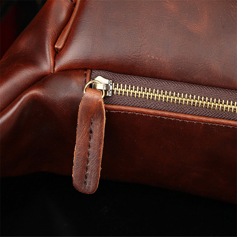 Retro Men's Waist Bag Crazy Horse Crossbody Bag