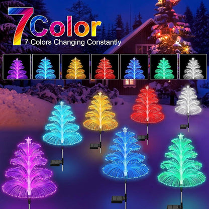 Solar Optical Fiber Christmas Tree Modeling Fountain Light