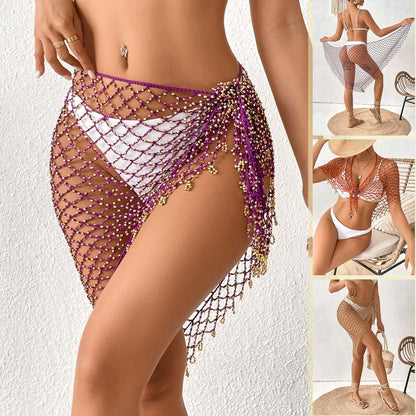 Hand Crocheting Bead Shawl Bikini Triangular Binder
