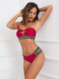 Women's Tube Top Stitching Split Bikini