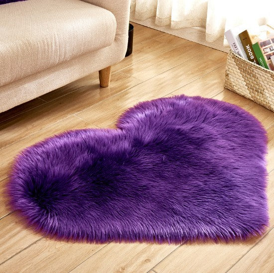 Plush Heart Shaped Carpet Non-Slip Fluffy Rug Floor Carpets For Living Room Home Decor