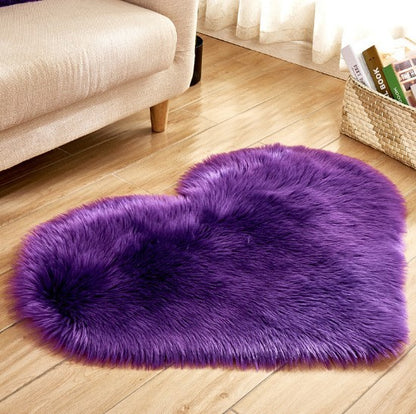 Plush Heart Shaped Carpet Non-Slip Fluffy Rug Floor Carpets For Living Room Home Decor