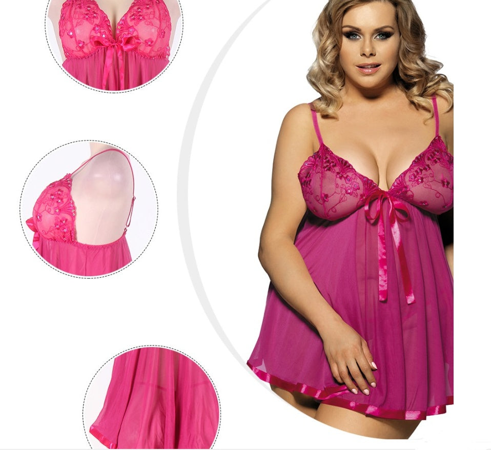 Women Sexy Lingerie Big Code 6XL  Sleepwear Nightgown