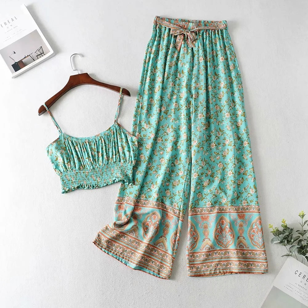 Boho retro print outfit