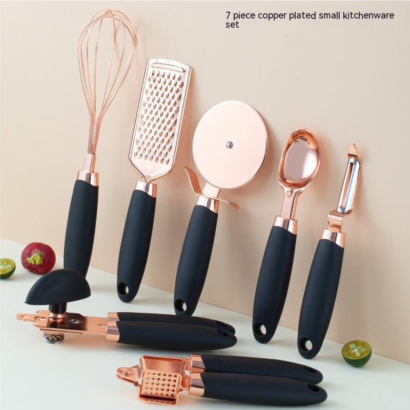 Kitchen Household Peeler Gadget Copper Plating 7 Piece Set