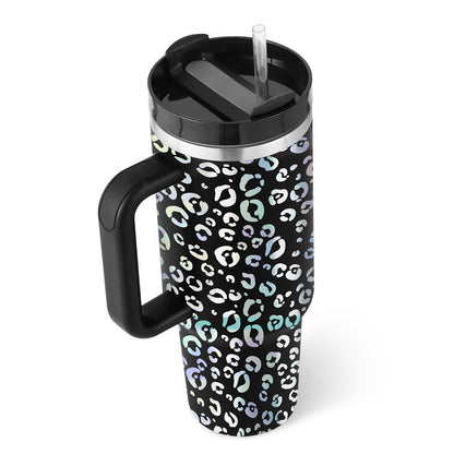 40 Oz Tumbler With Handle Straw Insulated, Stainless Steel Spill Proof Vacuum Coffee Cup Tumbler With Lid Tapered Mug Gifts Suitable For Car Gym Office Travel