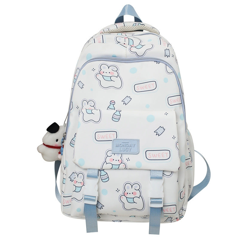 Cute Cartoon Printed Backpack Large Capacity Schoolbag