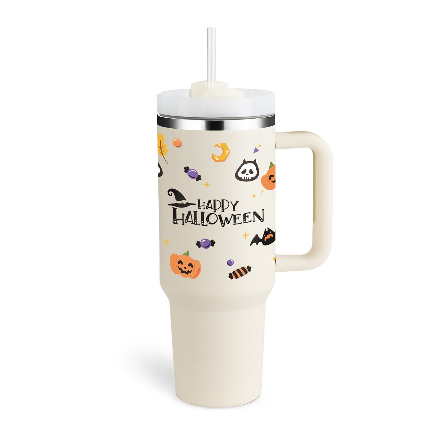40 Oz Tumbler With Handle Straw Insulated, Stainless Steel Spill Proof Vacuum Coffee Cup Tumbler With Lid Tapered Mug Gifts Suitable For Car Gym Office Travel