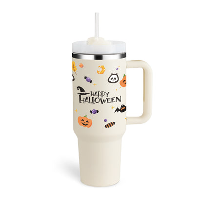 40 Oz Tumbler With Handle Straw Insulated, Stainless Steel Spill Proof Vacuum Coffee Cup Tumbler With Lid Tapered Mug Gifts Suitable For Car Gym Office Travel