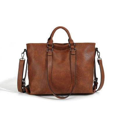 Soft Leather Large Capacity Totes One-shoulder Portable Purse
