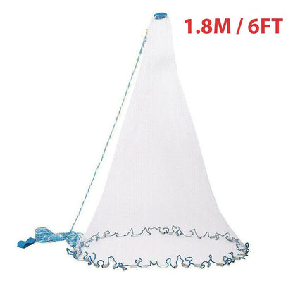 Fishing Cast Net Bait Easy Throw Hand Cast Strong Nylon Mesh