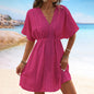 Ice Silk Cloth Lace Stitching Beach Dress Bikini Swimsuit Cover
