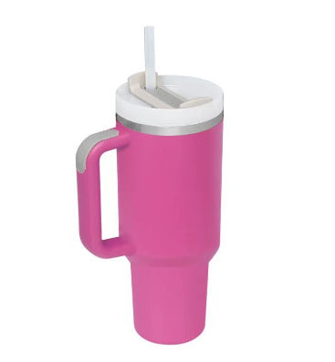 40 Oz Tumbler With Handle Straw Insulated, Stainless Steel Spill Proof Vacuum Coffee Cup Tumbler With Lid Tapered Mug Gifts Suitable For Car Gym Office Travel