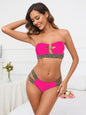 Women's Tube Top Stitching Split Bikini