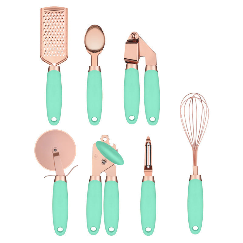 Kitchen Household Peeler Gadget Copper Plating 7 Piece Set