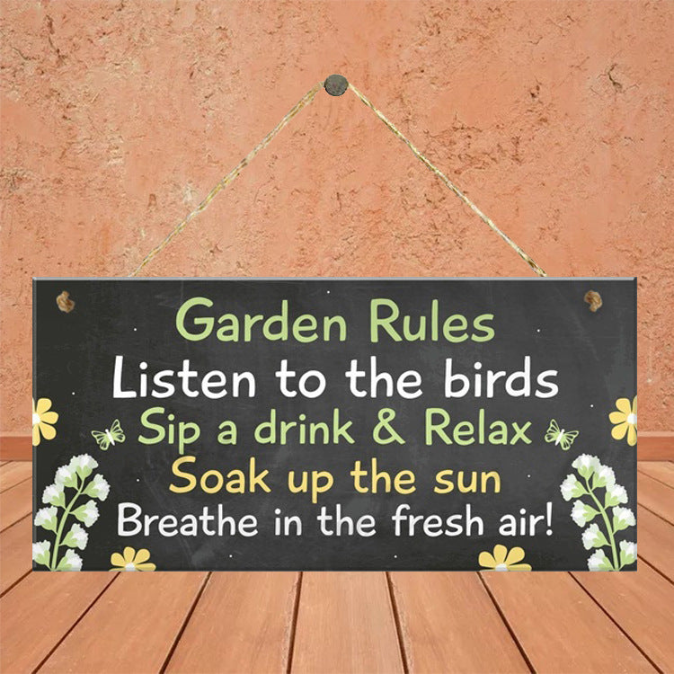 Garden Wooden Board Rules