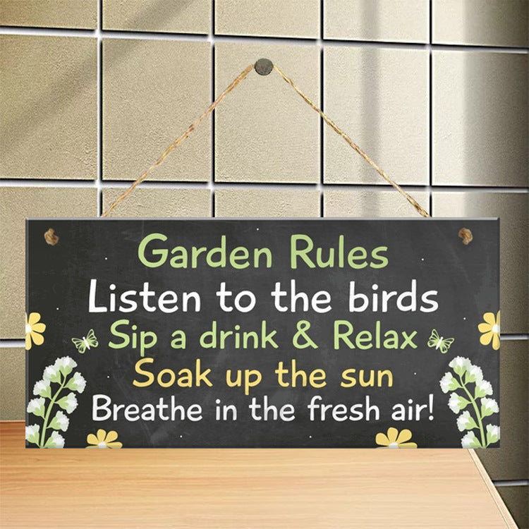 Garden Wooden Board Rules