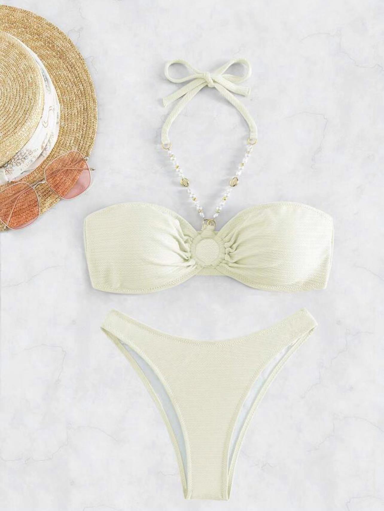 New Solid Color Halter Women's Beach Bikini