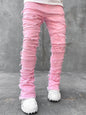 Trousers Individual Patched Pants Long Tight Fit Stacked Jeans For stylish look