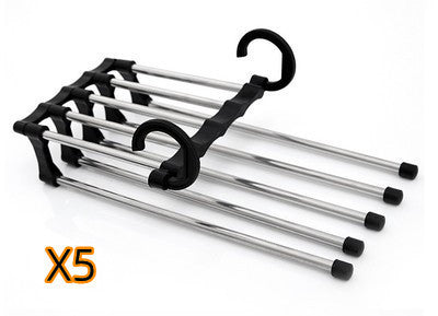 5 In 1 Wardrobe Hanger Multi-functional Clothes Hangers Stainless Steel Magic Wardrobe Clothing Hangers For Clothes Rack