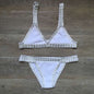 Sexy Hand Crochet Colorful Bikini Set Ladies Knitted Swimwear