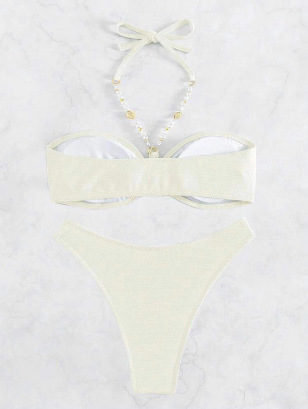 New Solid Color Halter Women's Beach Bikini