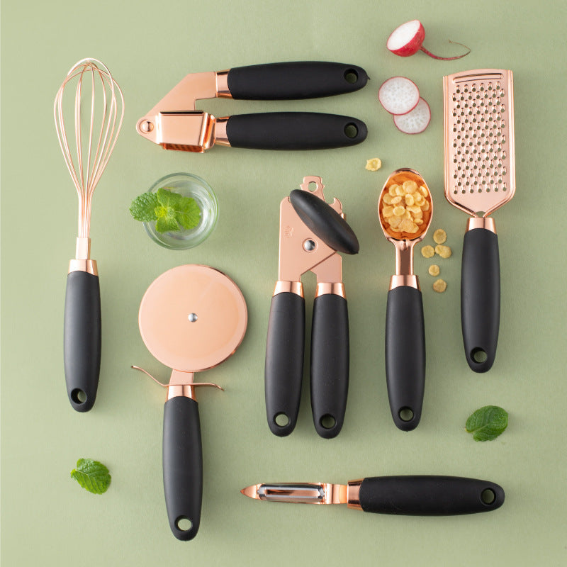 Kitchen Household Peeler Gadget Copper Plating 7 Piece Set