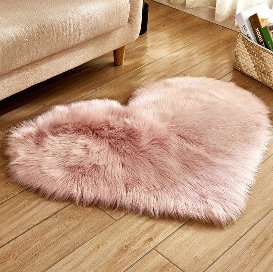 Plush Heart Shaped Carpet Non-Slip Fluffy Rug Floor Carpets For Living Room Home Decor