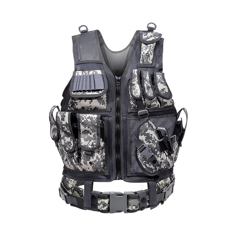 Equipped with tactical vest