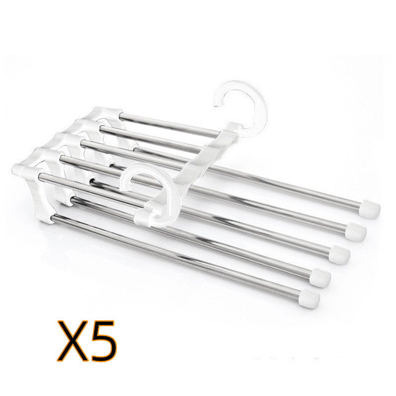 5 In 1 Wardrobe Hanger Multi-functional Clothes Hangers Stainless Steel Magic Wardrobe Clothing Hangers For Clothes Rack