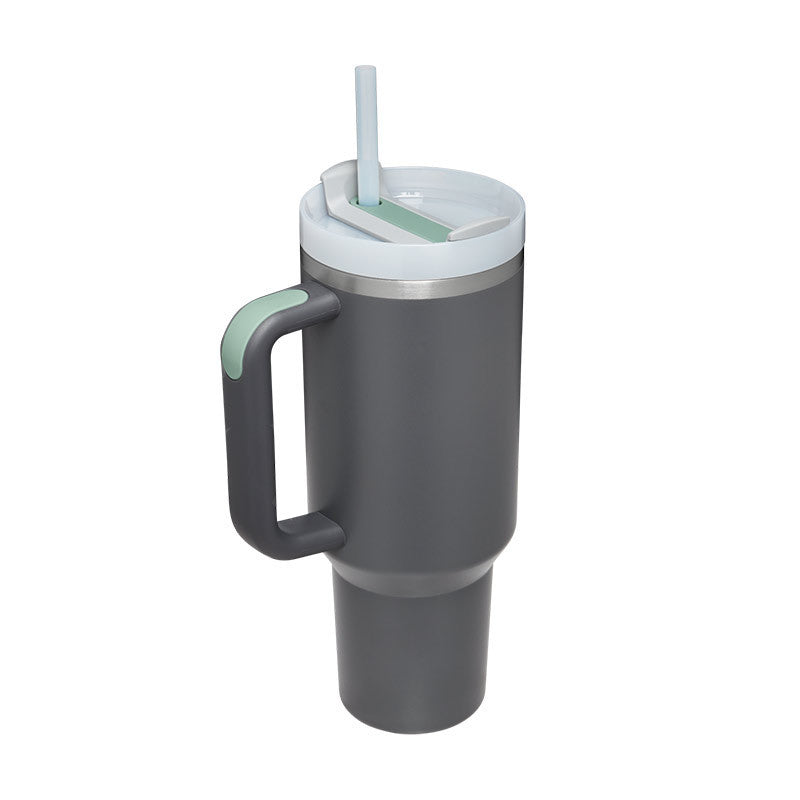 40 Oz Tumbler With Handle Straw Insulated, Stainless Steel Spill Proof Vacuum Coffee Cup Tumbler With Lid Tapered Mug Gifts Suitable For Car Gym Office Travel
