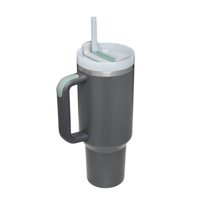 40 Oz Tumbler With Handle Straw Insulated, Stainless Steel Spill Proof Vacuum Coffee Cup Tumbler With Lid Tapered Mug Gifts Suitable For Car Gym Office Travel