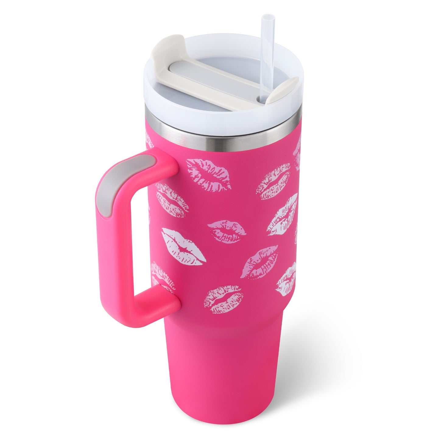 40 Oz Tumbler With Handle Straw Insulated, Stainless Steel Spill Proof Vacuum Coffee Cup Tumbler With Lid Tapered Mug Gifts Suitable For Car Gym Office Travel