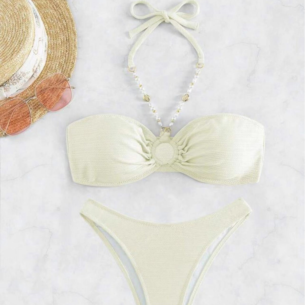 New Solid Color Halter Women's Beach Bikini