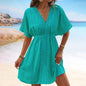 Ice Silk Cloth Lace Stitching Beach Dress Bikini Swimsuit Cover