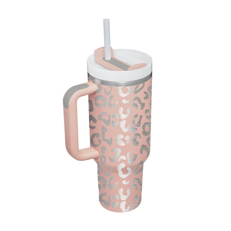 40 Oz Tumbler With Handle Straw Insulated, Stainless Steel Spill Proof Vacuum Coffee Cup Tumbler With Lid Tapered Mug Gifts Suitable For Car Gym Office Travel