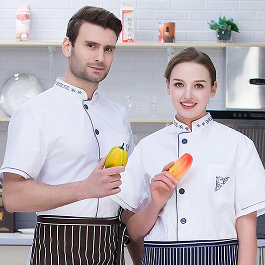 Hotel Chef Uniform Short-sleeved Overalls Restaurant