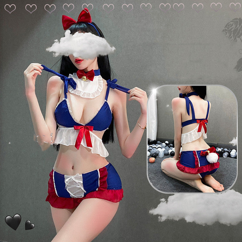Sexy Lingerie Bow Cute Soft Girl Student Sexy Pajamas Uniform Suit Passionate Female Fantasy