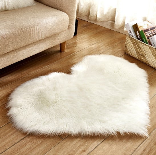 Plush Heart Shaped Carpet Non-Slip Fluffy Rug Floor Carpets For Living Room Home Decor