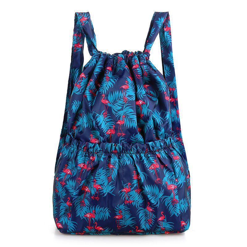 Simple Printed Backpack Drawstring Pocket