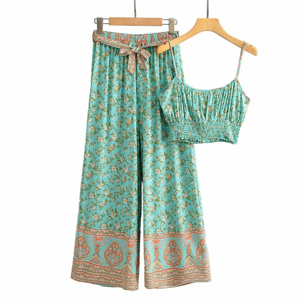 Boho retro print outfit