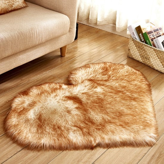 Plush Heart Shaped Carpet Non-Slip Fluffy Rug Floor Carpets For Living Room Home Decor
