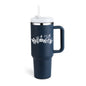 40 Oz Tumbler With Handle Straw Insulated, Stainless Steel Spill Proof Vacuum Coffee Cup Tumbler With Lid Tapered Mug Gifts Suitable For Car Gym Office Travel