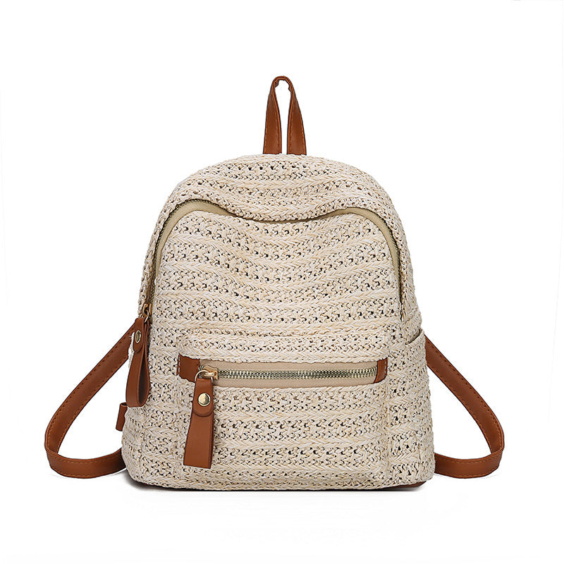 Straw Woven Backpack